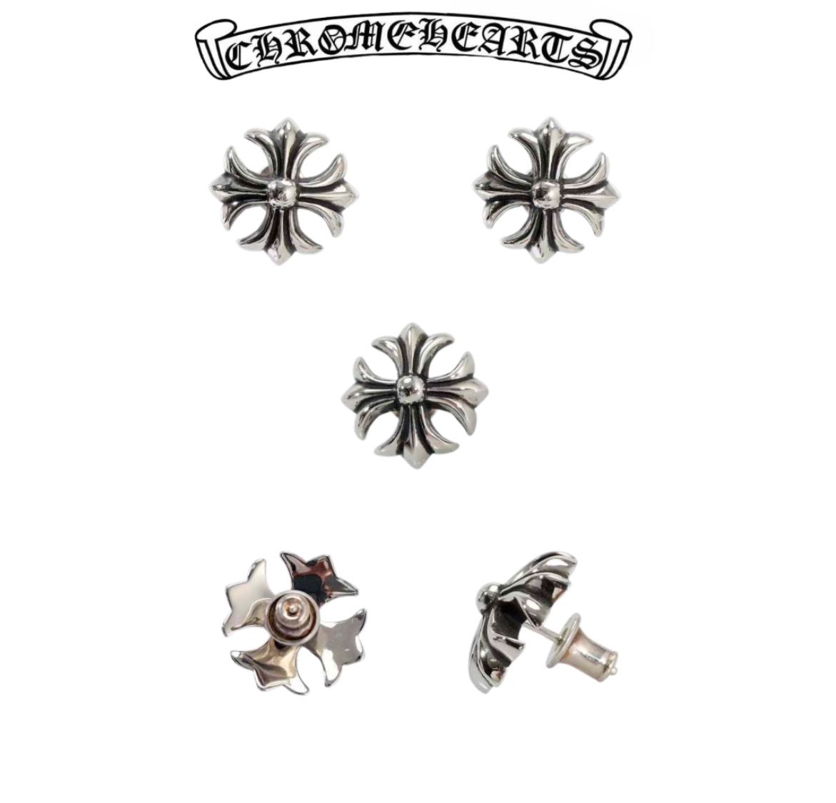 Chrome Hearts Silver Plus Earring