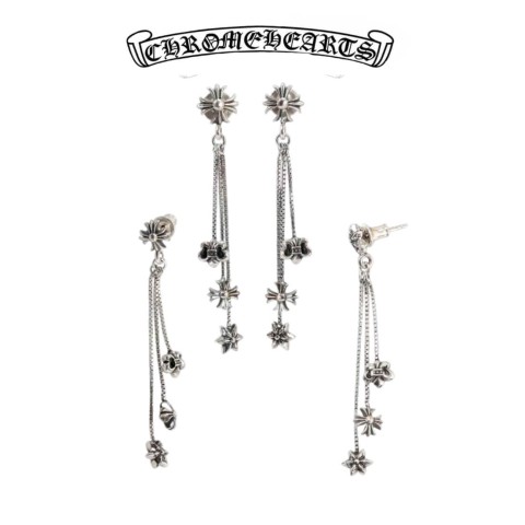 Chrome Hearts Silver Triple Dangle Earring (3.8g)
