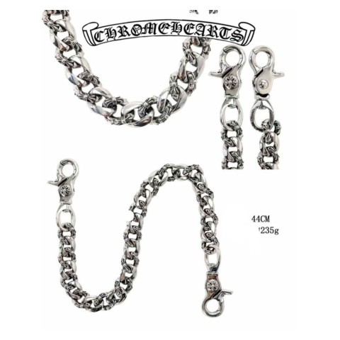 Chrome Hearts Silver Double Clip Cuban Link(44cm),(235g)
