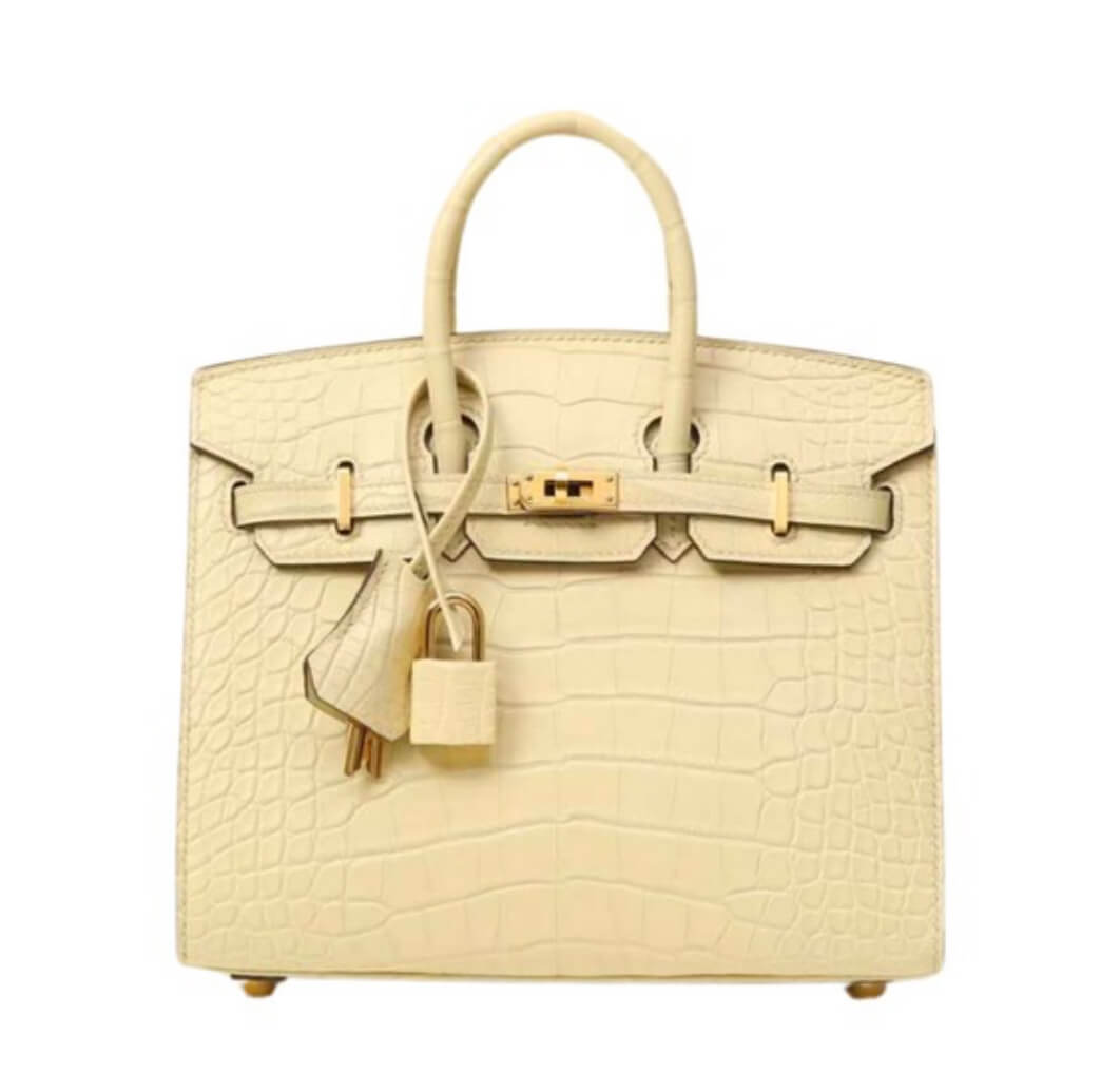 Hermès Birkin20 Sellier Vanille Matte Alligator&Gold Hardware