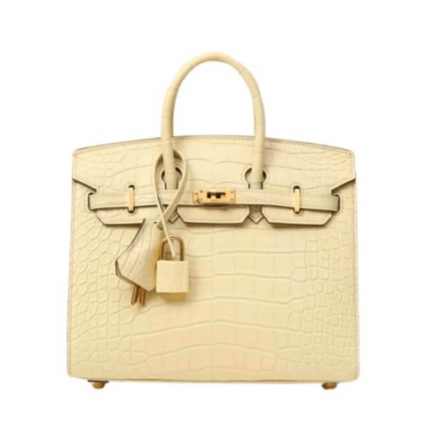 Hermès Birkin20 Sellier Vanille Matte Alligator&Gold Hardware