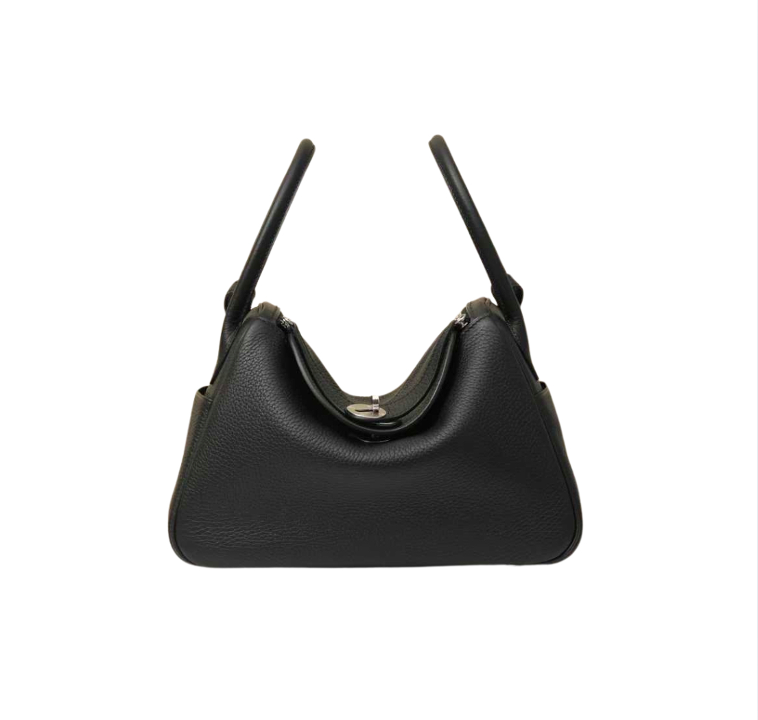 Hermès Lindy26 Noir Clémence Leather& Palladium Hardware
