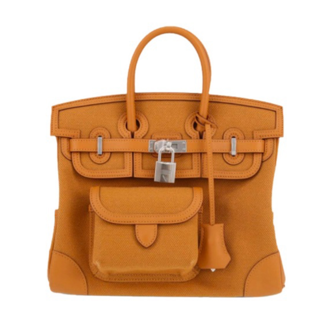 Hermès Birkin Cargo 25 Desert/Sesame Canvas/Swift leather&Palladium hardware