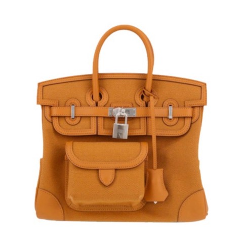 Hermès Birkin Cargo 25 Desert/Sesame Canvas/Swift leather&Palladium hardware