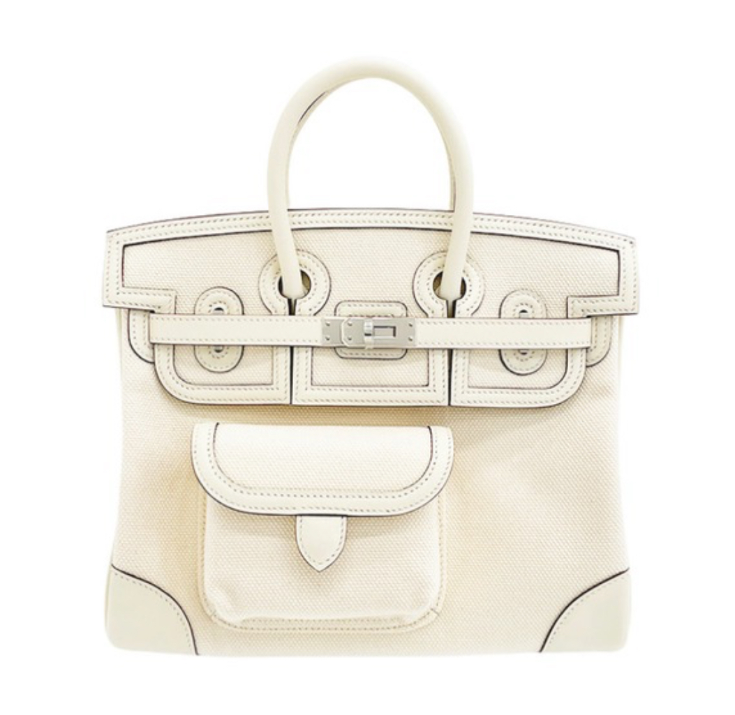 Hermès Birkin Cargo 25 Nata/Sesame Canvas/Swift leather&Palladium hardware