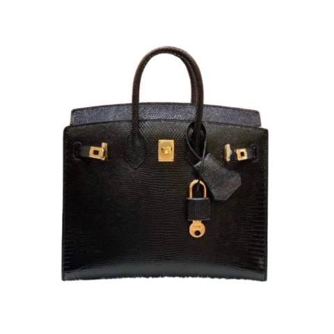 Hermès Birkin20 Sellier Noir Lizard &Gold Hardware