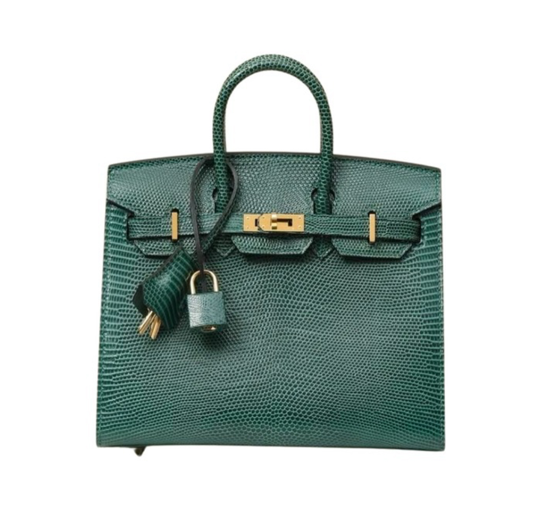 Hermès Birkin20 Sellier Vert Cyprès Lizard&Gold Hardware