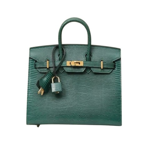 Hermès Birkin20 Sellier Vert Cyprès Lizard&Gold Hardware
