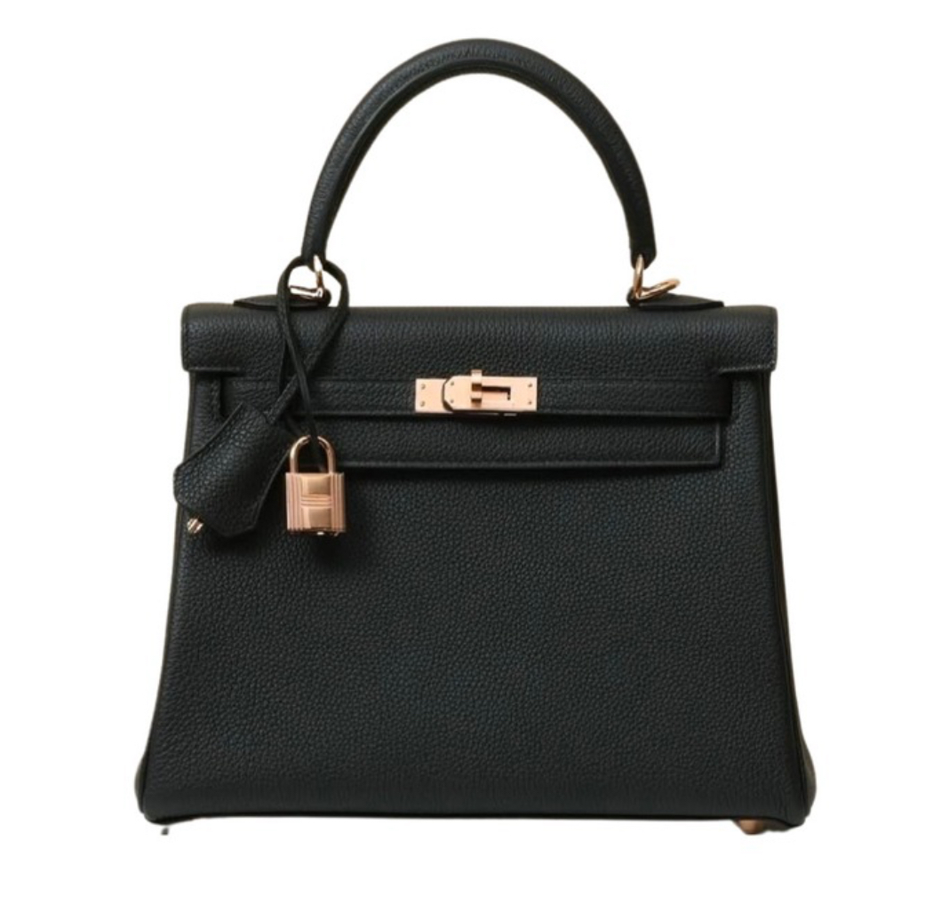 Hermès Kelly25 Noir Togo&Rose Gold Hardware