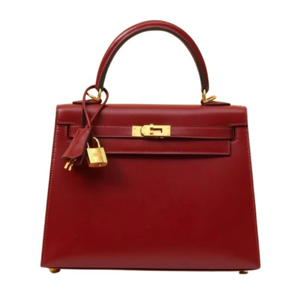 Hermès Kelly 28 Burgundy Box Leather&Gold Hardware