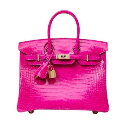 HERMÈS Birkin 25 Rose Scheherazade Alligator& Gold Hardware