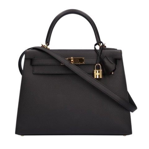 Hermès Kelly28 Noir Tog&Gold Hardware