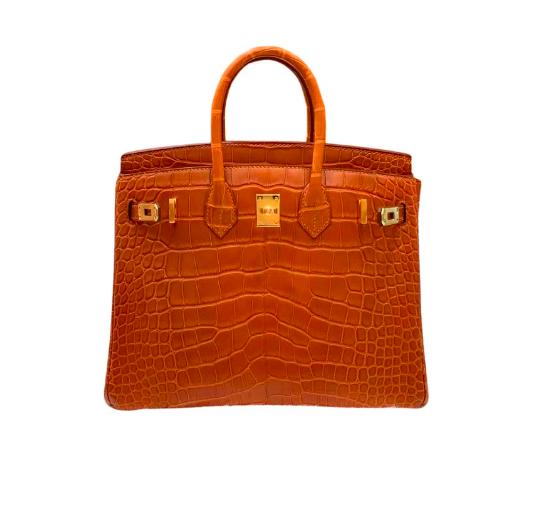Hermès Birkin25 Gold Matte Alligator&Gold Hardware
