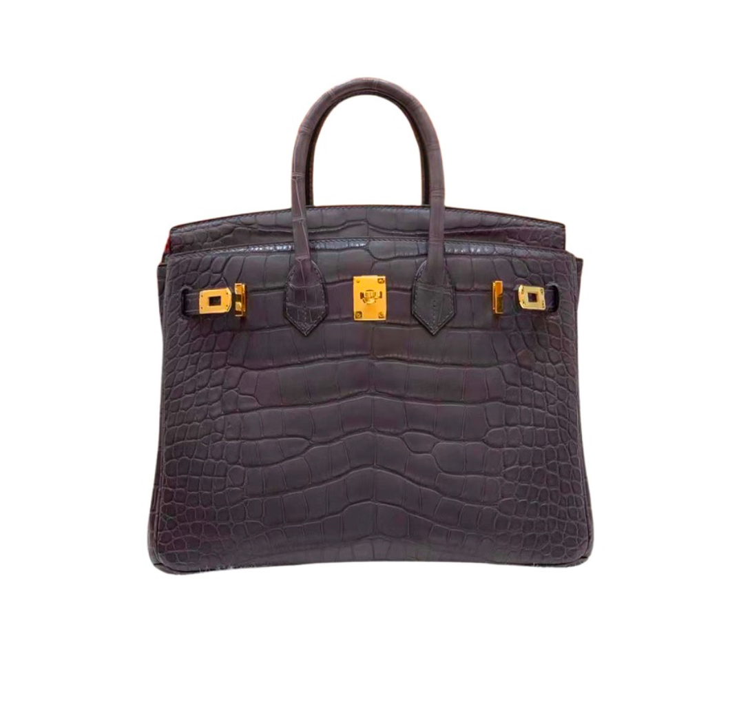 Hermès Birkin25 Amethyste Matte Alligator&Gold Hardware