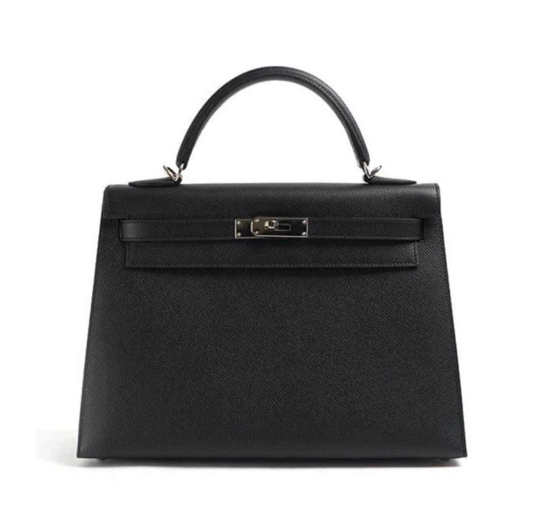 Hermès Kelly25 Sellier Noir Epsom& Palladium Hardware