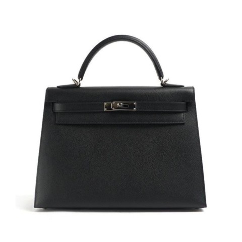 Hermès Kelly25 Sellier Noir Epsom& Palladium Hardware