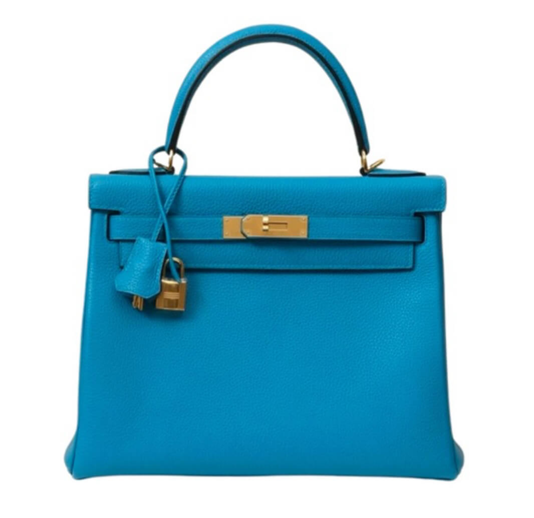 Hermès Kelly28 Bleu Zanzibar Togo& Gold Hardware