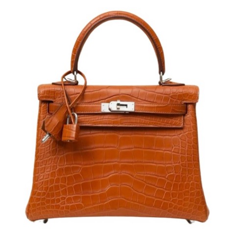 Hermès Kelly28 Gold Matte Alligator&Palladium Hardware