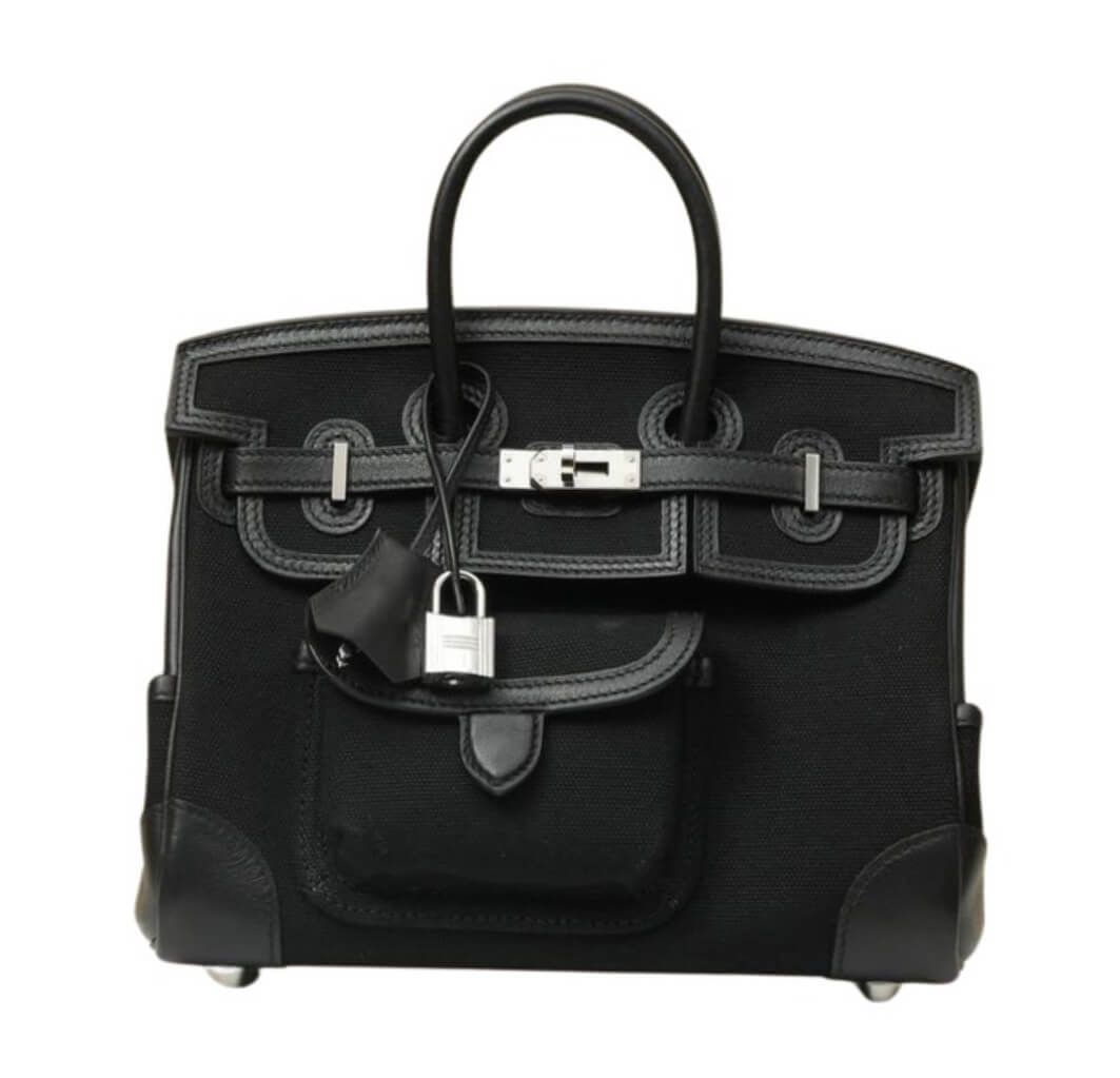 Hermès Birkin Cargo 25 Black Swift and Toile Canvas&Palladium Hardware