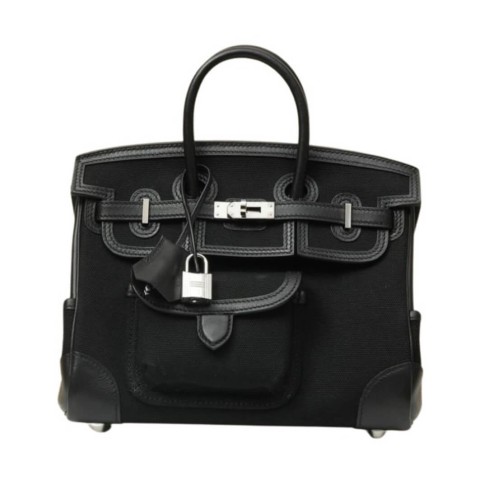Hermès Birkin Cargo 25 Black Swift and Toile Canvas&Palladium Hardware