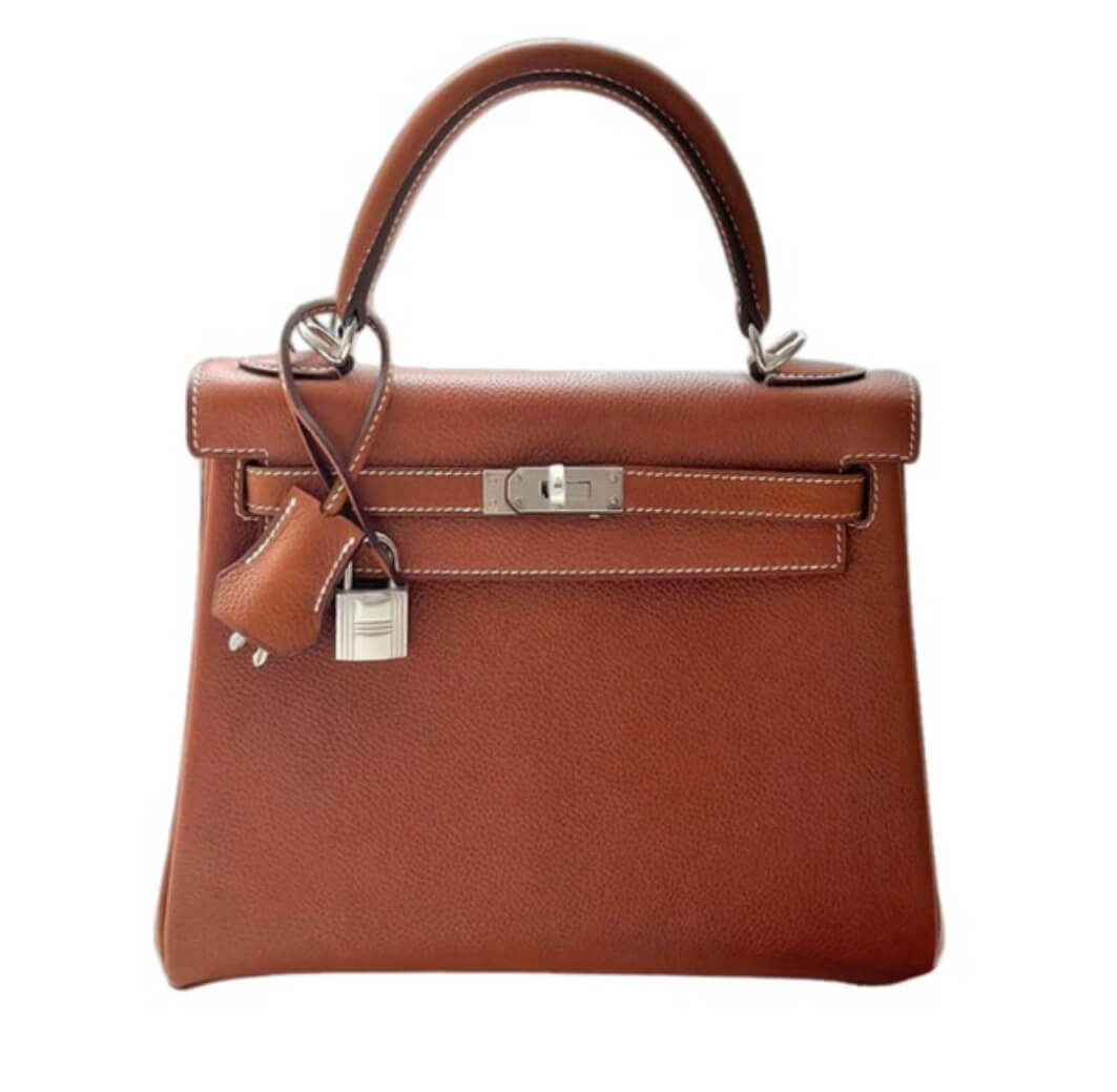 Hermès Kelly25 Fauve Barenia Epsom&Palladium Hardware