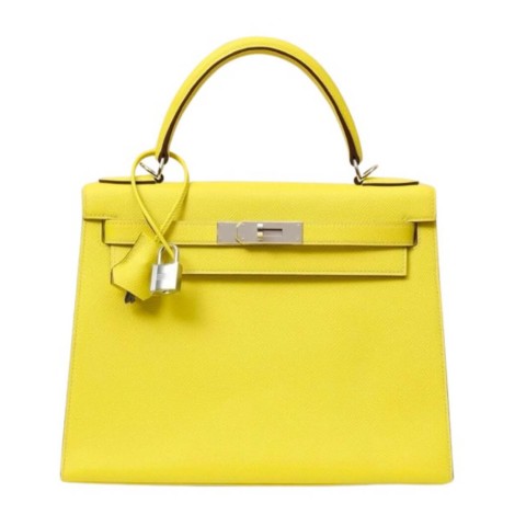 Hermès  Kelly28 Sellier Soufre Epsom&Palladium Hardware