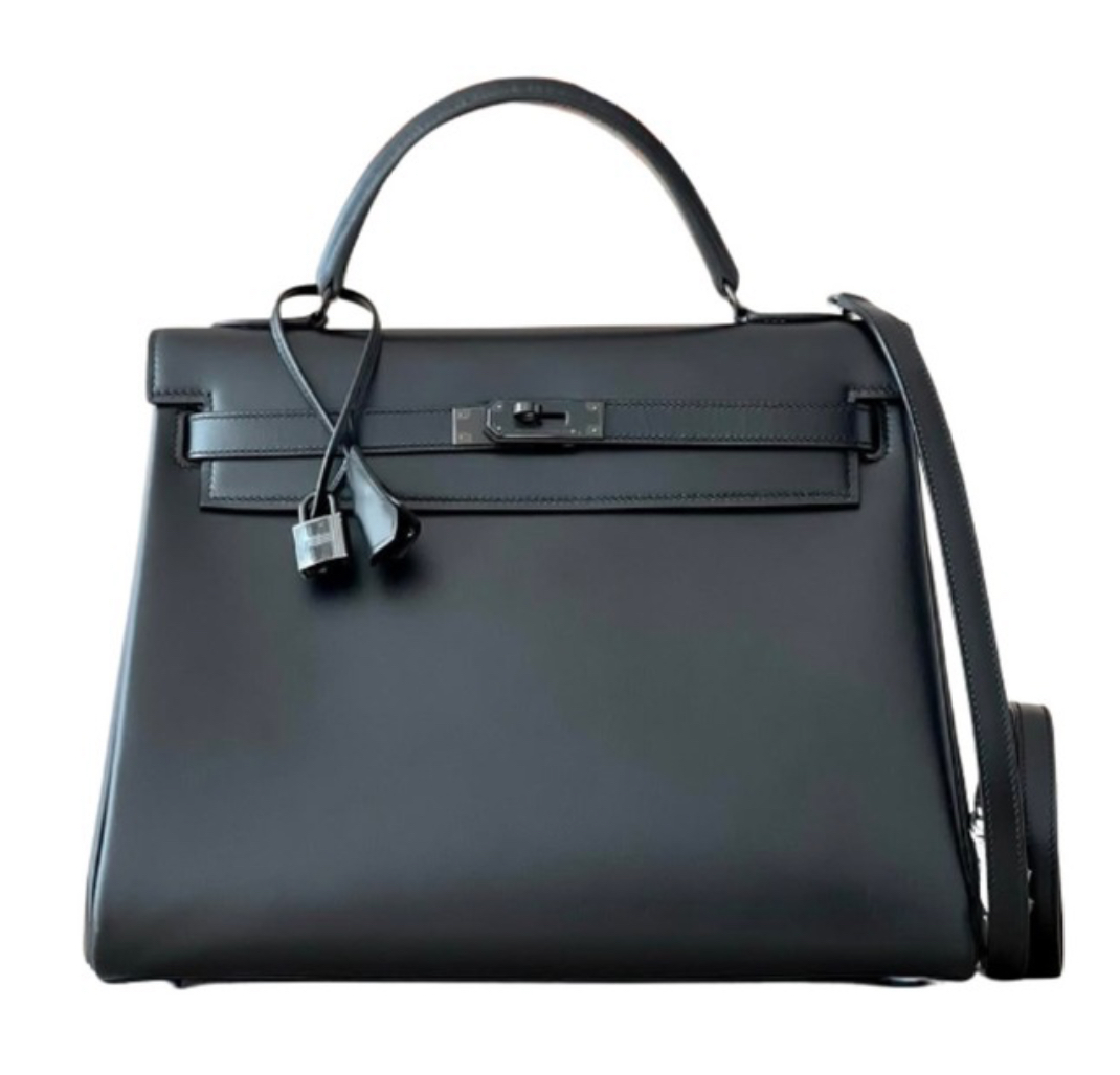 Hermès Kelly35 SO BLACK&Ruthium Hardware