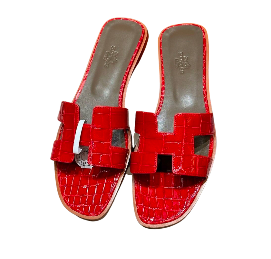 Hermès Oran Sandal Braise Alligator