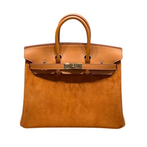 Hermès Birkin25 Limited Edition Gold Swift and Chamois Doblis Grizzly&Palladium Hardware,