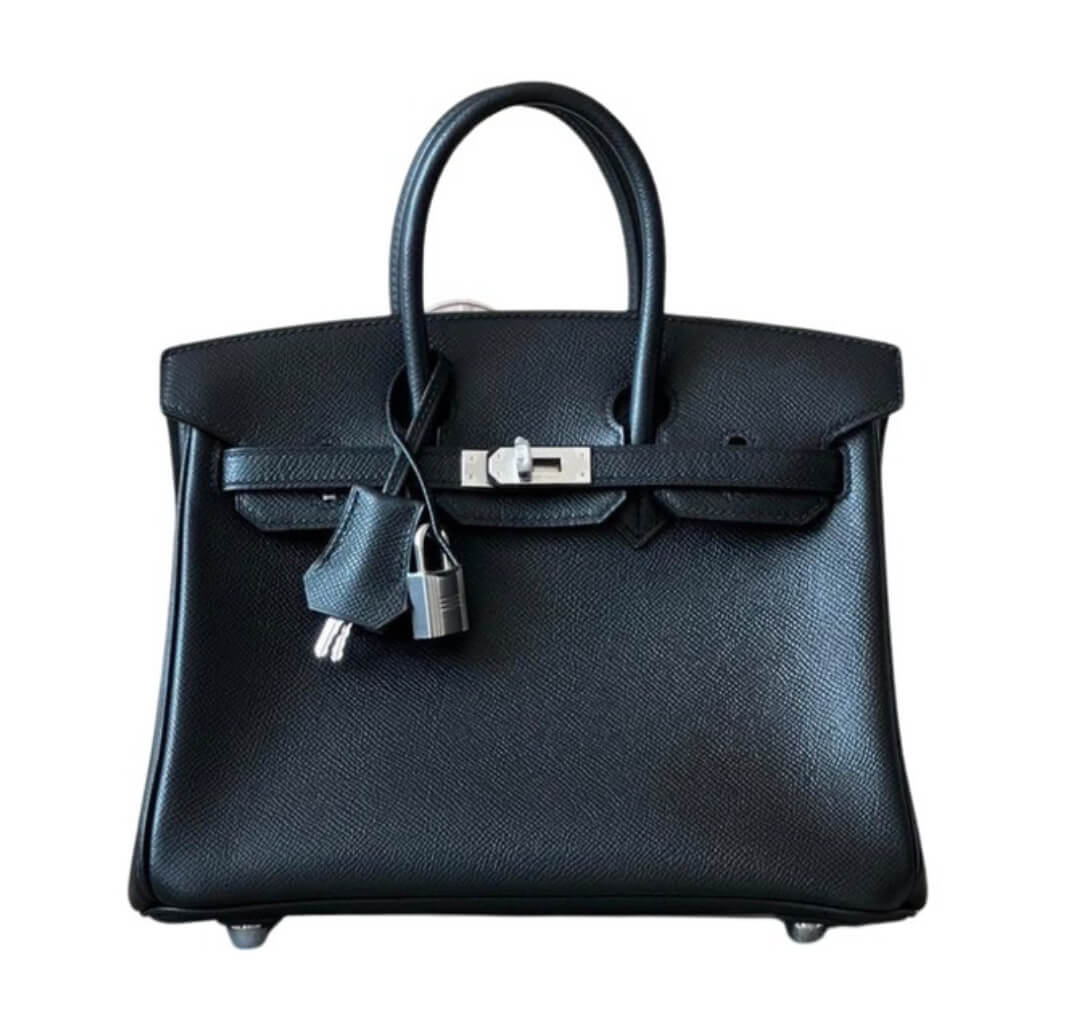 Hermès Birkin25 Silver Black  Epsom&Palladium Hardware