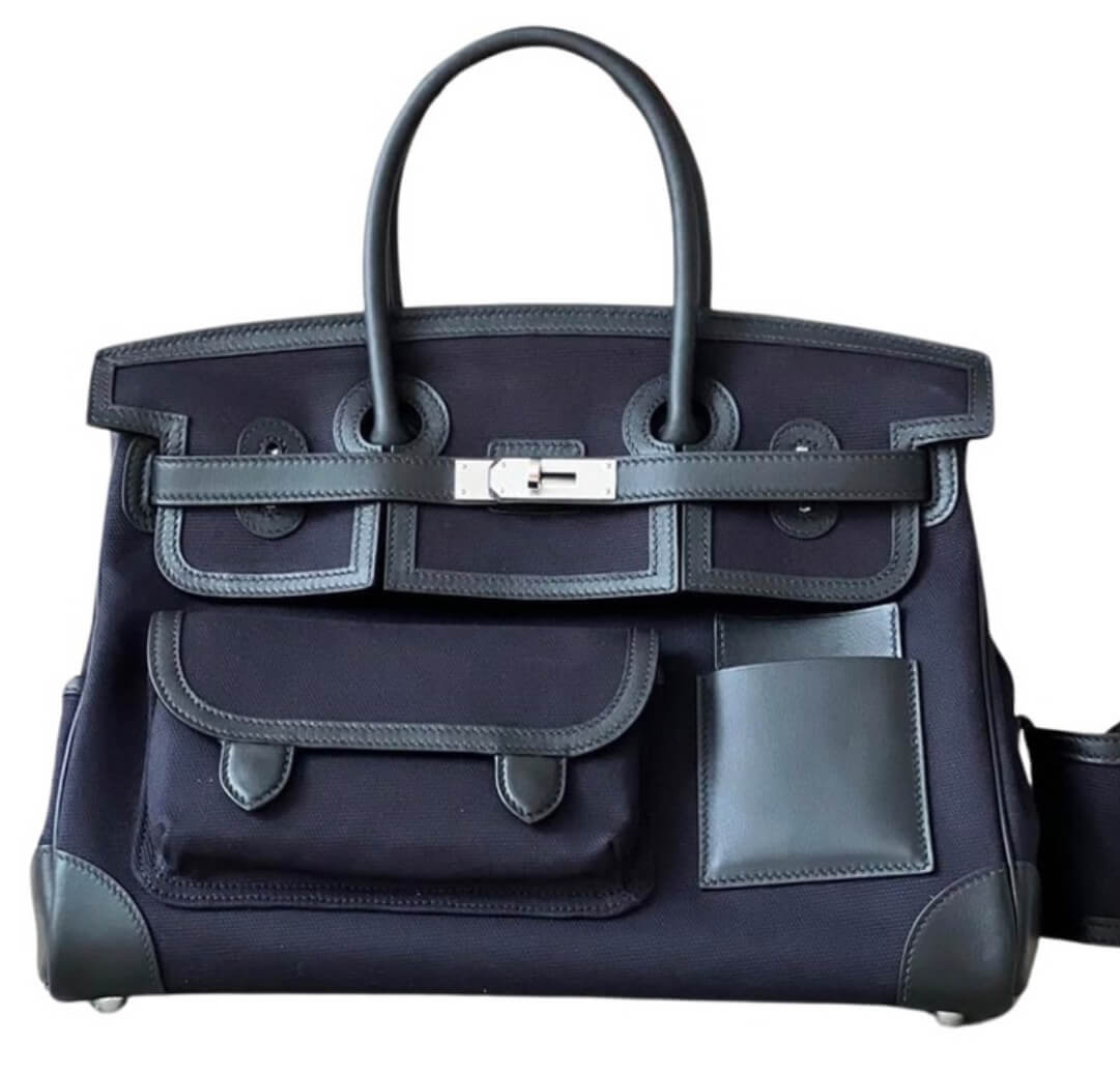 Hermès Birkin Cargo35 Toile Blue Marine&Palladium Hardware