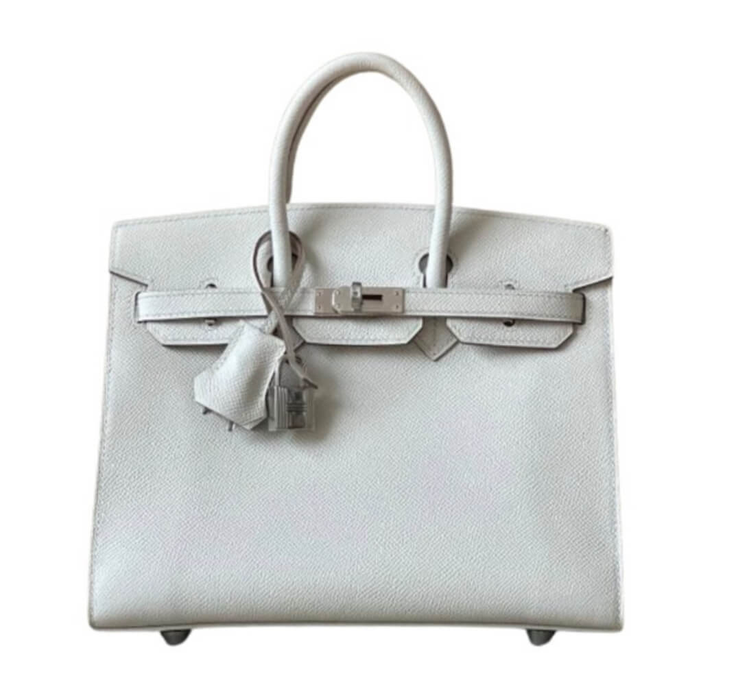 Hermès Birkin25 White Epsom Calfskin& Palladium Hardware