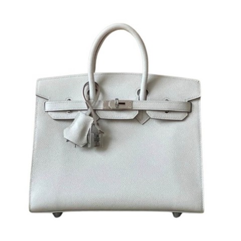Hermès Birkin25 White Epsom Calfskin& Palladium Hardware