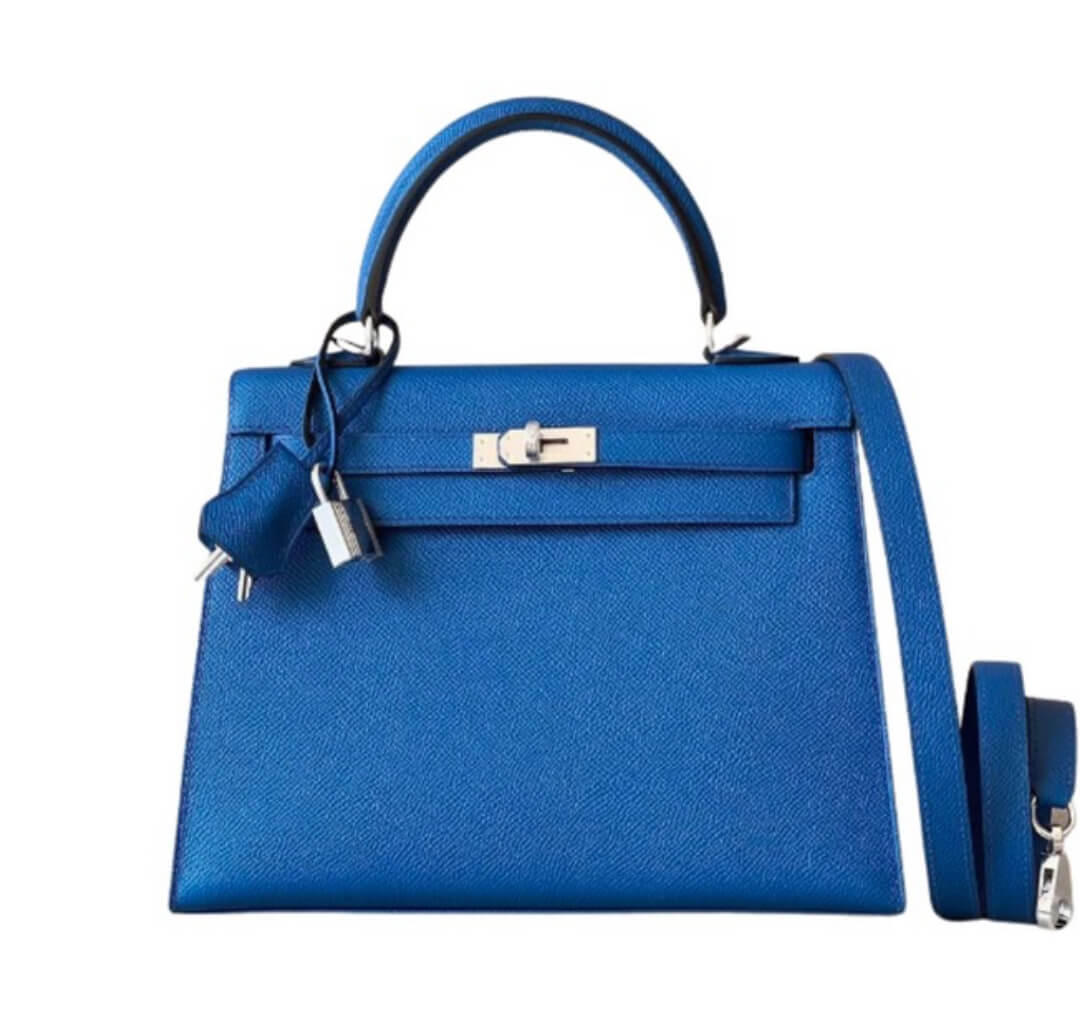 Hermès Kelly25 Blue France Epsom &Palladium Hardware