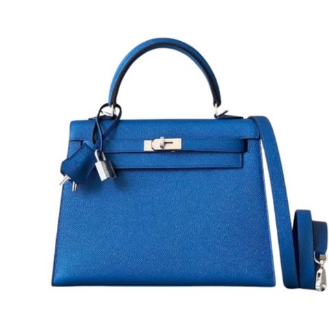 Hermès Kelly25 Blue France Epsom &Palladium Hardware