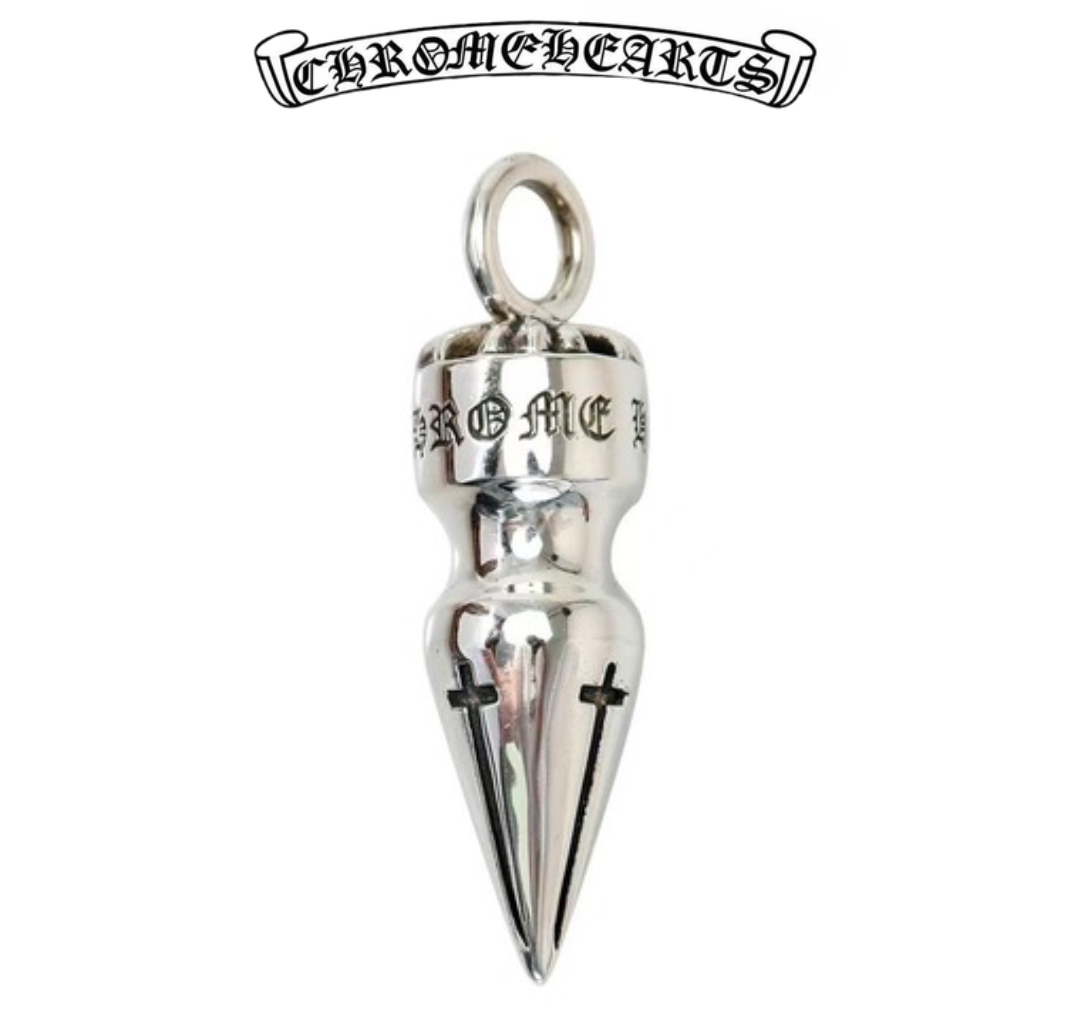 Chrome Hearts Silver Large Cross Floral Pendan(37.3g)
