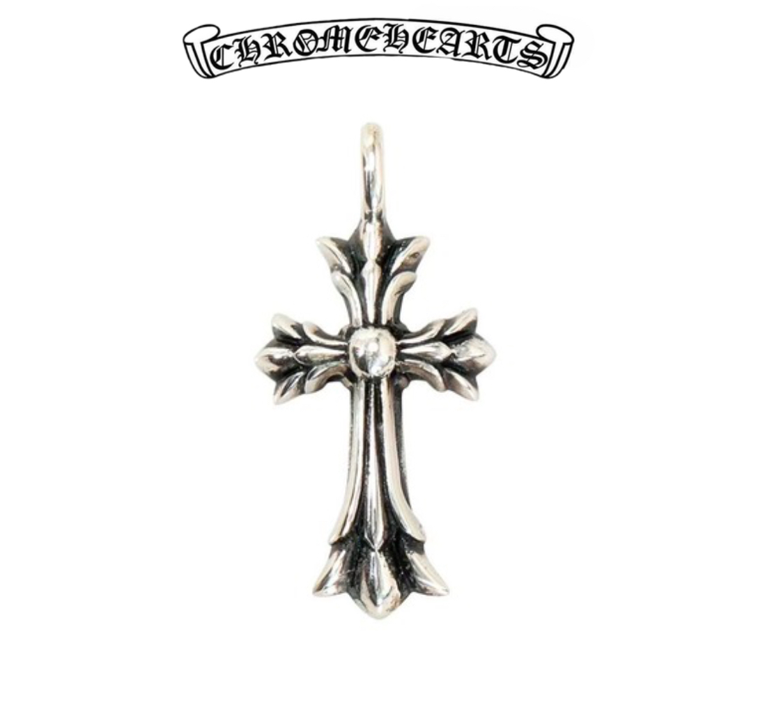 Chrome Hearts Silver Mini Layered Cross Pendant(5g)