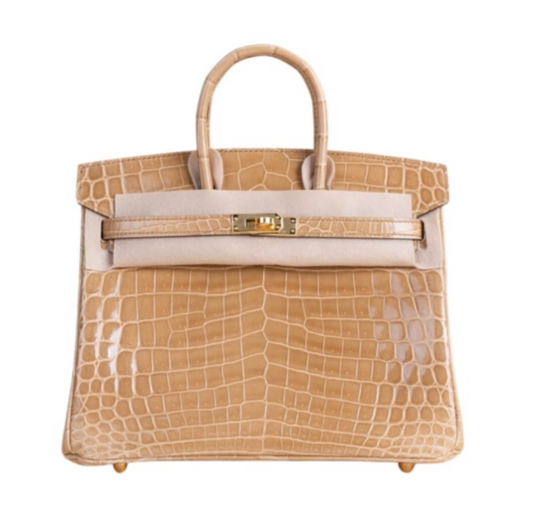 Hermès Birkin25 Beige Sable Shiny Niloticus Crocodile&Gold Hardware