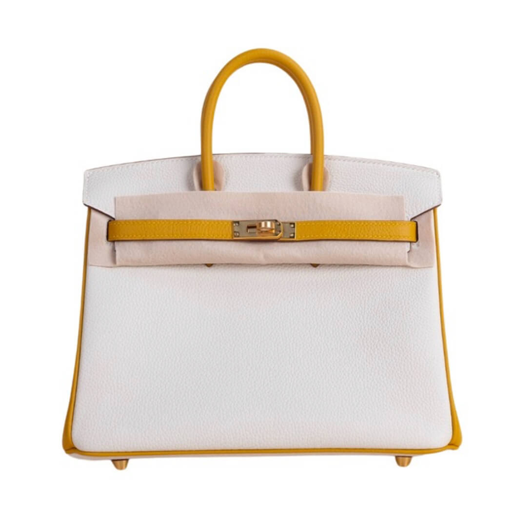 Hermès Birkin25 Craie/Jaune Amber Togo& Gold Hardware