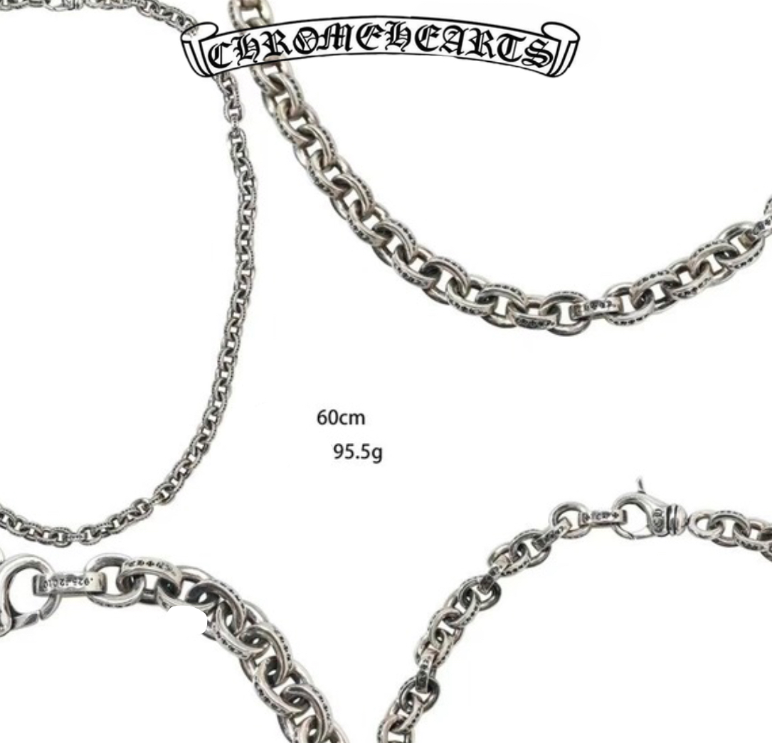Chrome Hearts Silver Thick Ring Necklace (60cm),(95.5g)