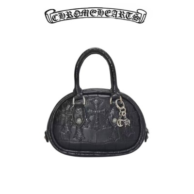Chrome Hearts Alligator Cross Patch Black Mini Bowling Bag