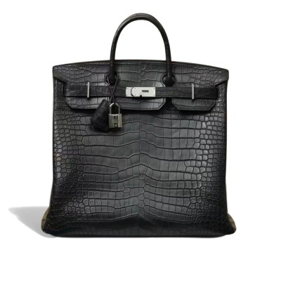 Hermès HAC Birkin Noir Matte Alligator&Gold Hardware