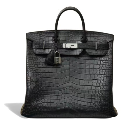 Hermès HAC Birkin Noir Matte Alligator&Gold Hardware