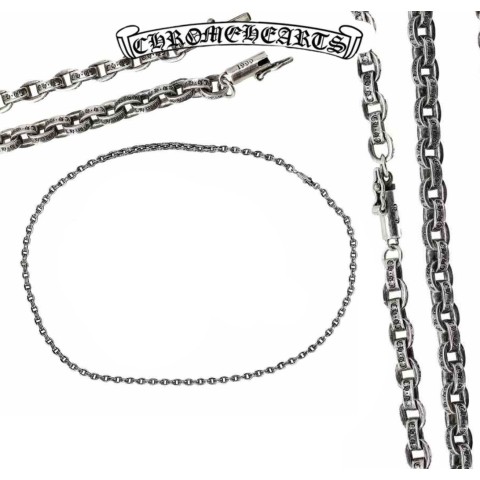 Chrome Hearts Silver Necklace  Paper Chain Charm