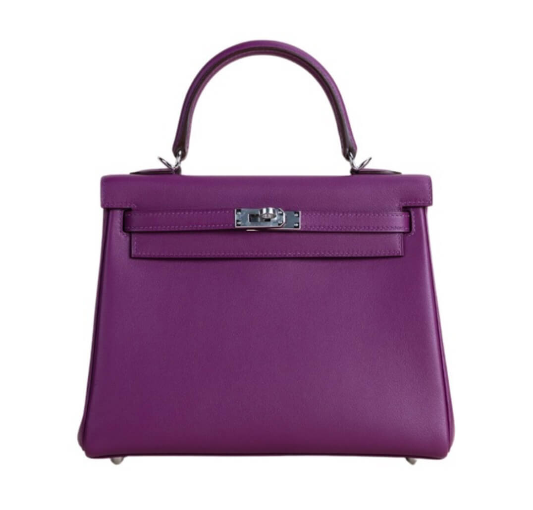 Hermès Kelly25 Anemone Swift&Palladium Hardware