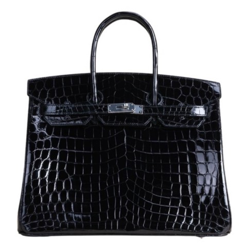 Hermès Birkin 35 Noir Shiny Niloticus&Palladium Hardware