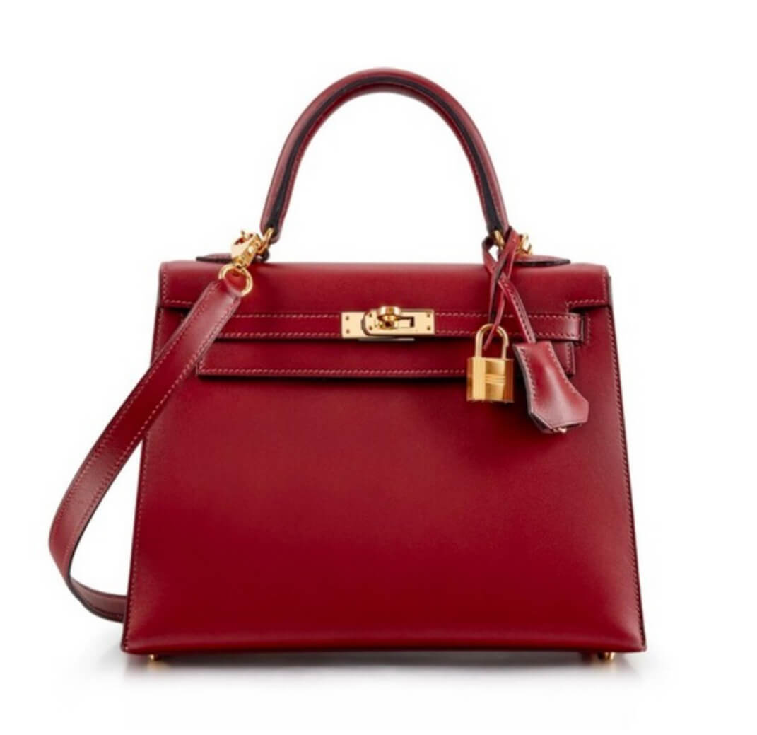 Hermès Kelly25 Red Box&Gold Hardware