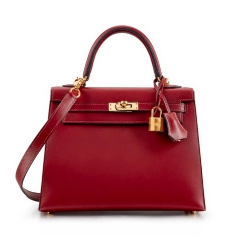 Hermès Kelly25 Red Box&Gold Hardware