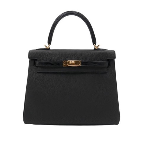 Hermès Kelly25 Noir Togo&Gold Hardware