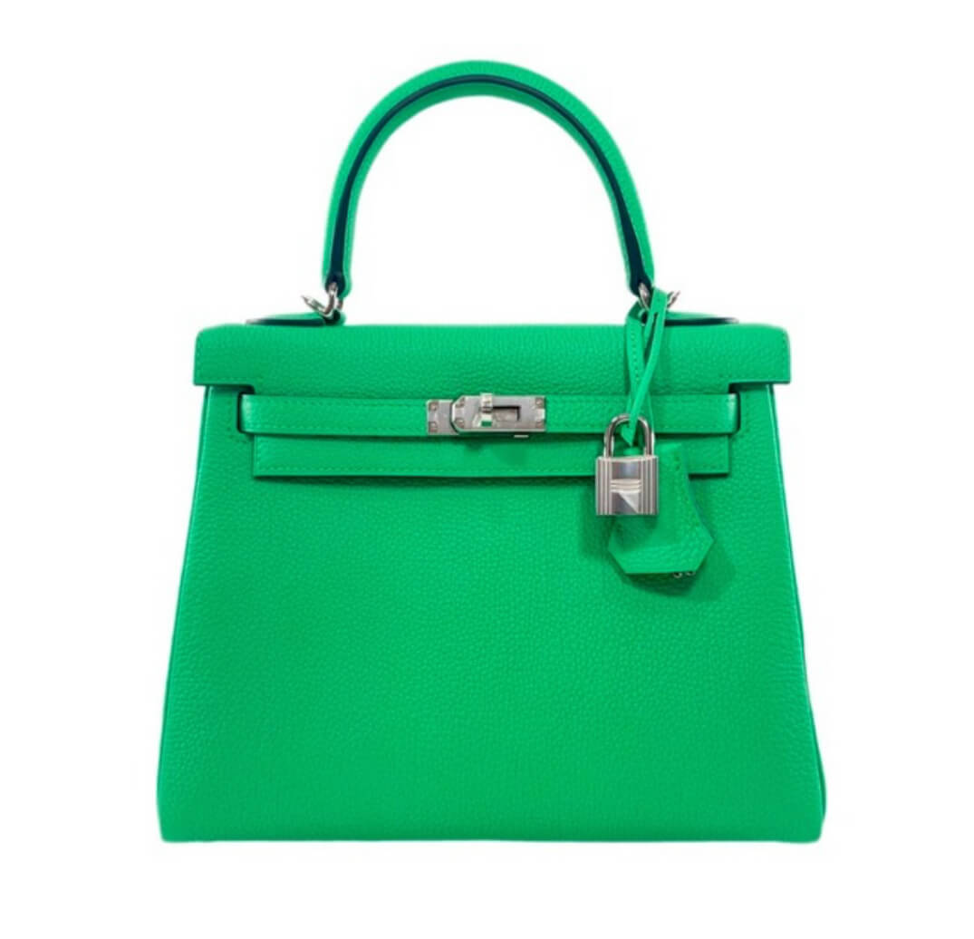Hermès Kelly25 Cartoon Green Togo&Palladium Hardware